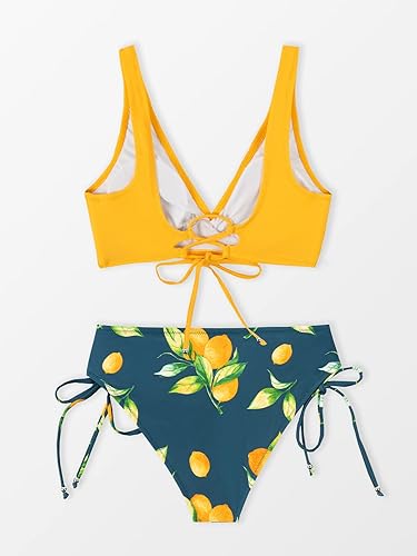 CUPSHE Front Cross Lace Up Bikini – Stylish Two Piece Swimsuit for Women