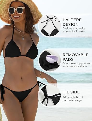 Buauty Halter String Triangle Bikini – Sexy Tie Side Two Piece Swimsuit for Women