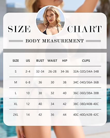 Women’s Two Piece Metal Ring Bikini – Sexy Halter Triangle Adjustable Swimwear