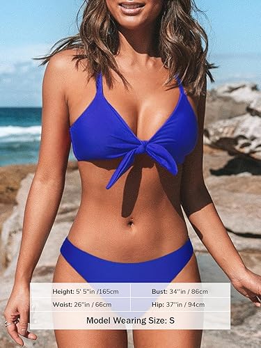 CUPSHE Floral Print Bikini Set with Knot Bunny Tie – 2 Piece Swimsuit